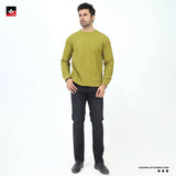 WAFFLE KNIT TEXTURED SWEATSHIRT