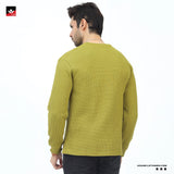 WAFFLE KNIT TEXTURED SWEATSHIRT