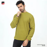 WAFFLE KNIT TEXTURED SWEATSHIRT