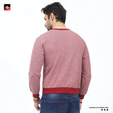 MEN TEXTURED MAROON SWEATSHIRT