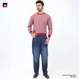 MEN TEXTURED MAROON SWEATSHIRT