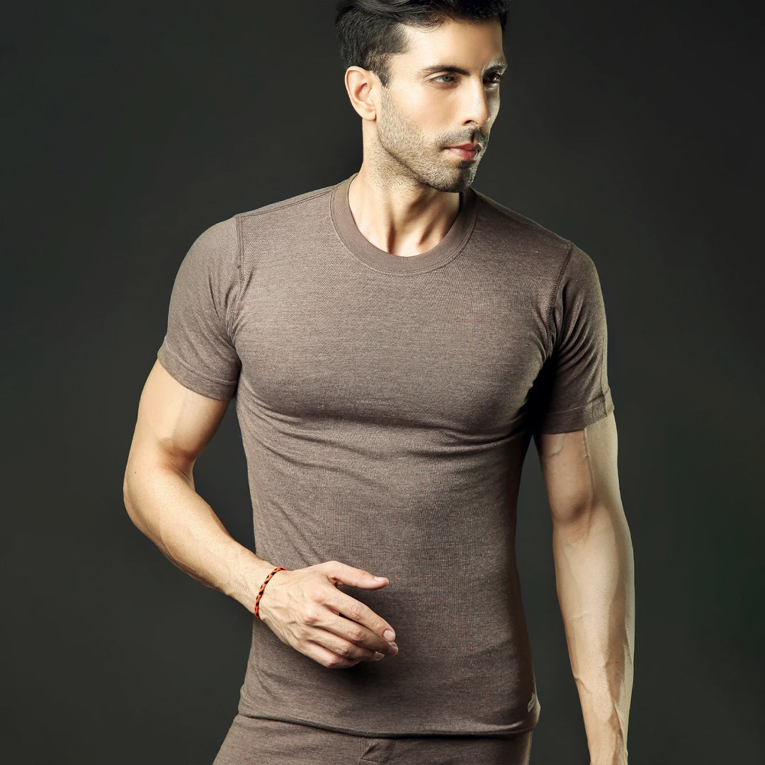 Basic inner Walnut color Round Neck Tee