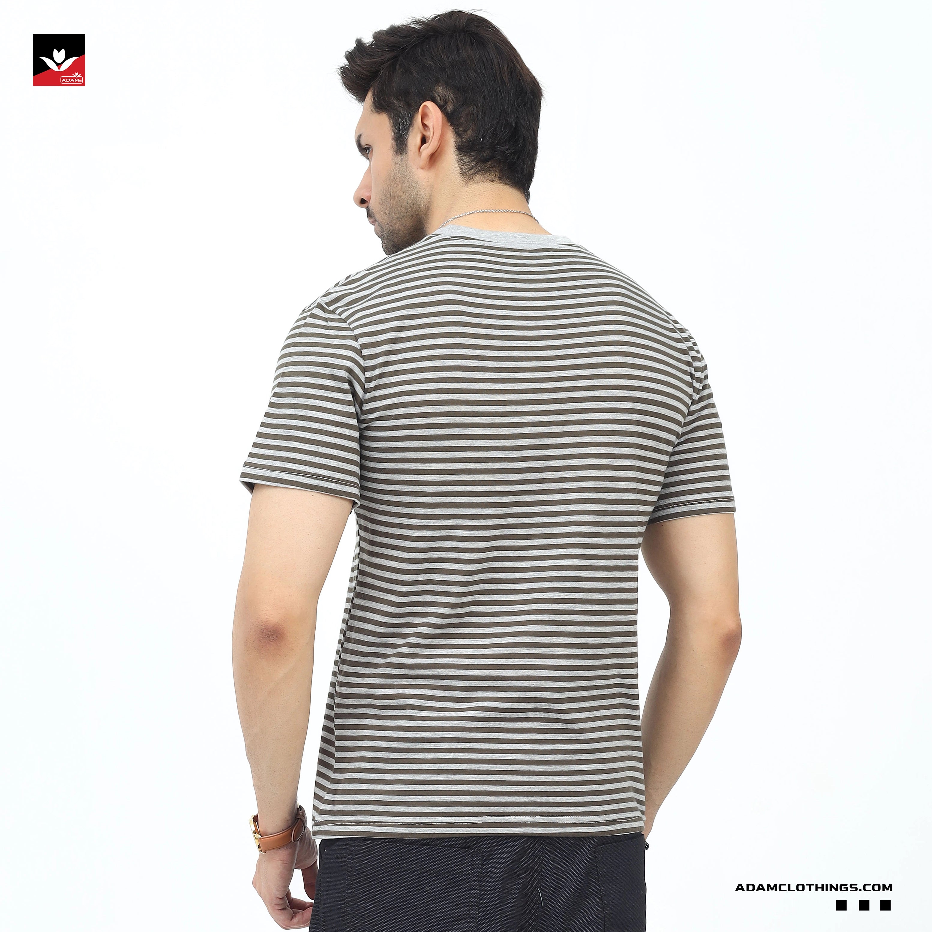 GREEN STRIPER TEE SHIRT