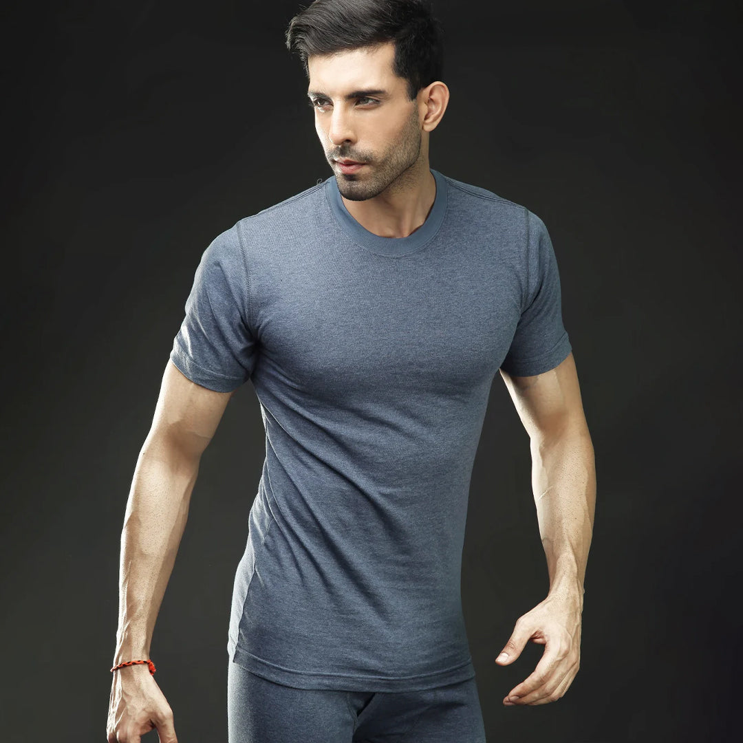 Basic inner Light BLue Round Neck Tee