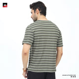WAFFLE KNIT TEXTURED STRIPED TEE SHIRT