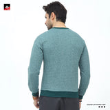 MEN TEXTURED GREEN SWEATSHIRT