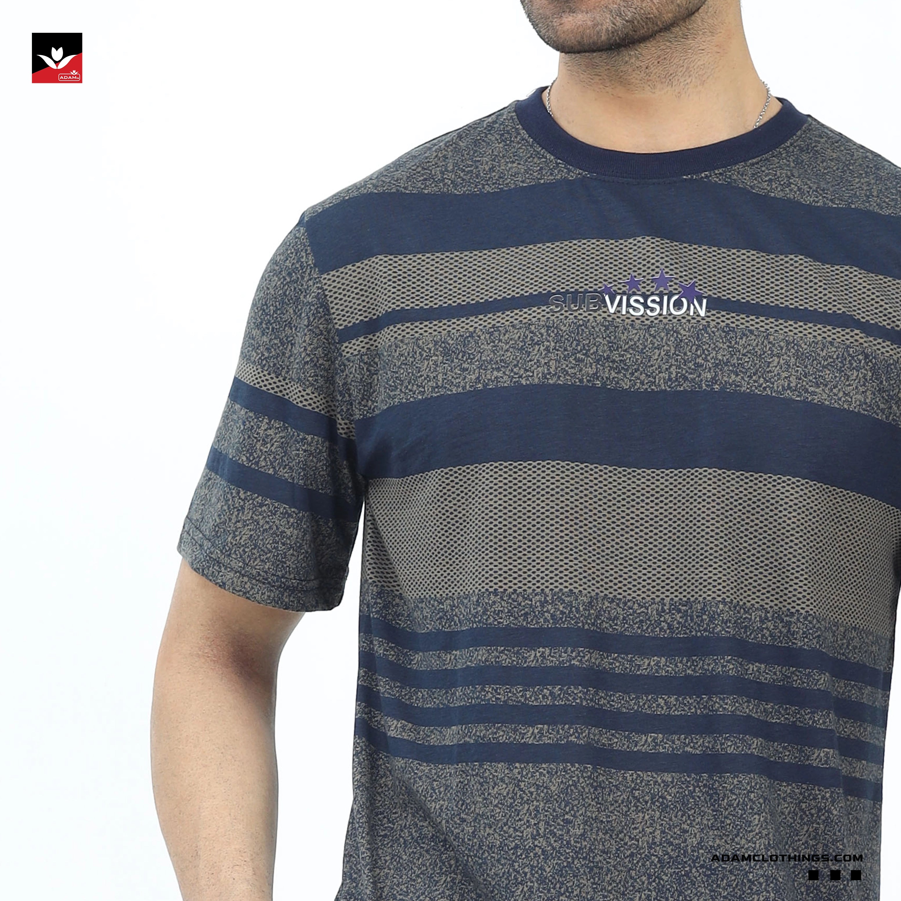 TEXTURED STRIPED TEE SHIRT