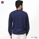TEXTURED NAVY THERMAL SWEATSHIRT