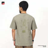 WAFFLE KNIT TEXTURED GRAPHIC TEE SHIRT