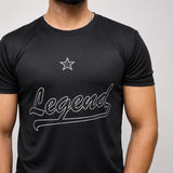 Close-up of black mesh fabric texture on ADAM Graphic Tee Shirt