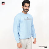 TEXTURED WAFFLE KNIT SKY SWEATSHIRT