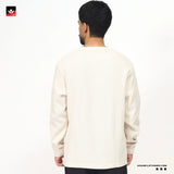 TEXTURED THERMAL OFF WHITE SWEATSHIRT
