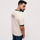 Off white t shirt back view showing relaxed fit and clean finish