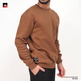 MEN BROWN PLAIN SWEATSHIRT