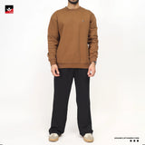 MEN BROWN PLAIN SWEATSHIRT