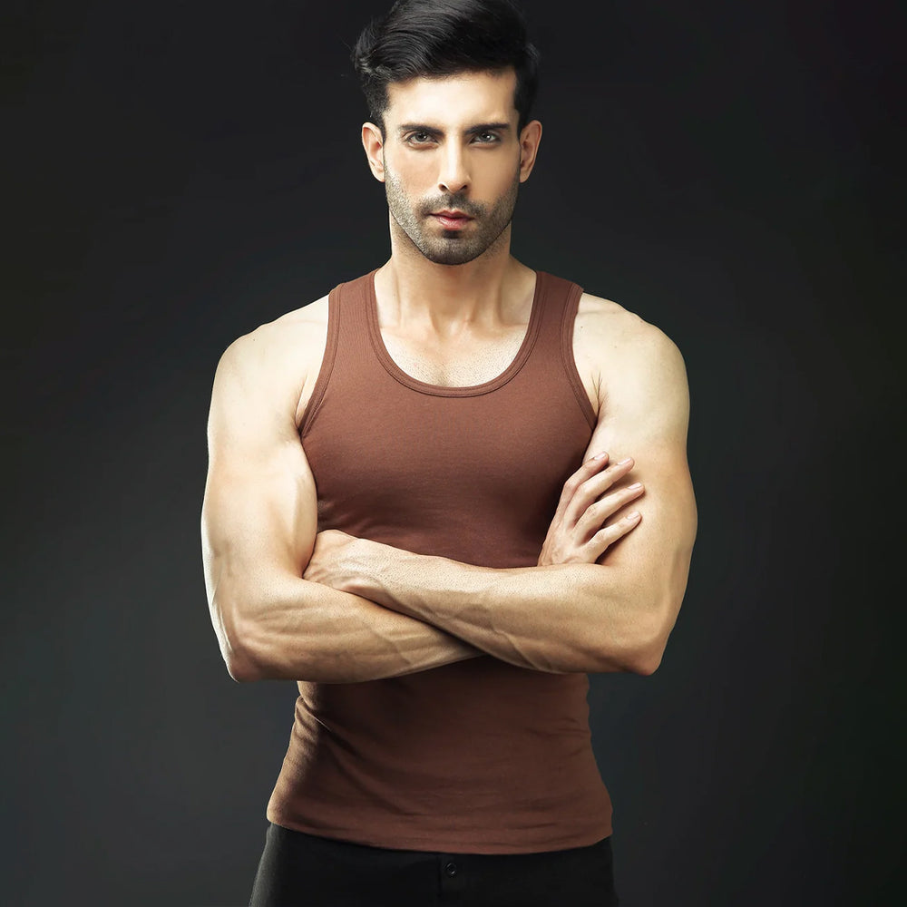 Casual Vest Brown for men (Pack of 1)