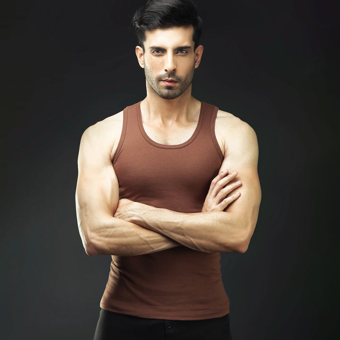 Casual Vest Brown for men (Pack of 1)