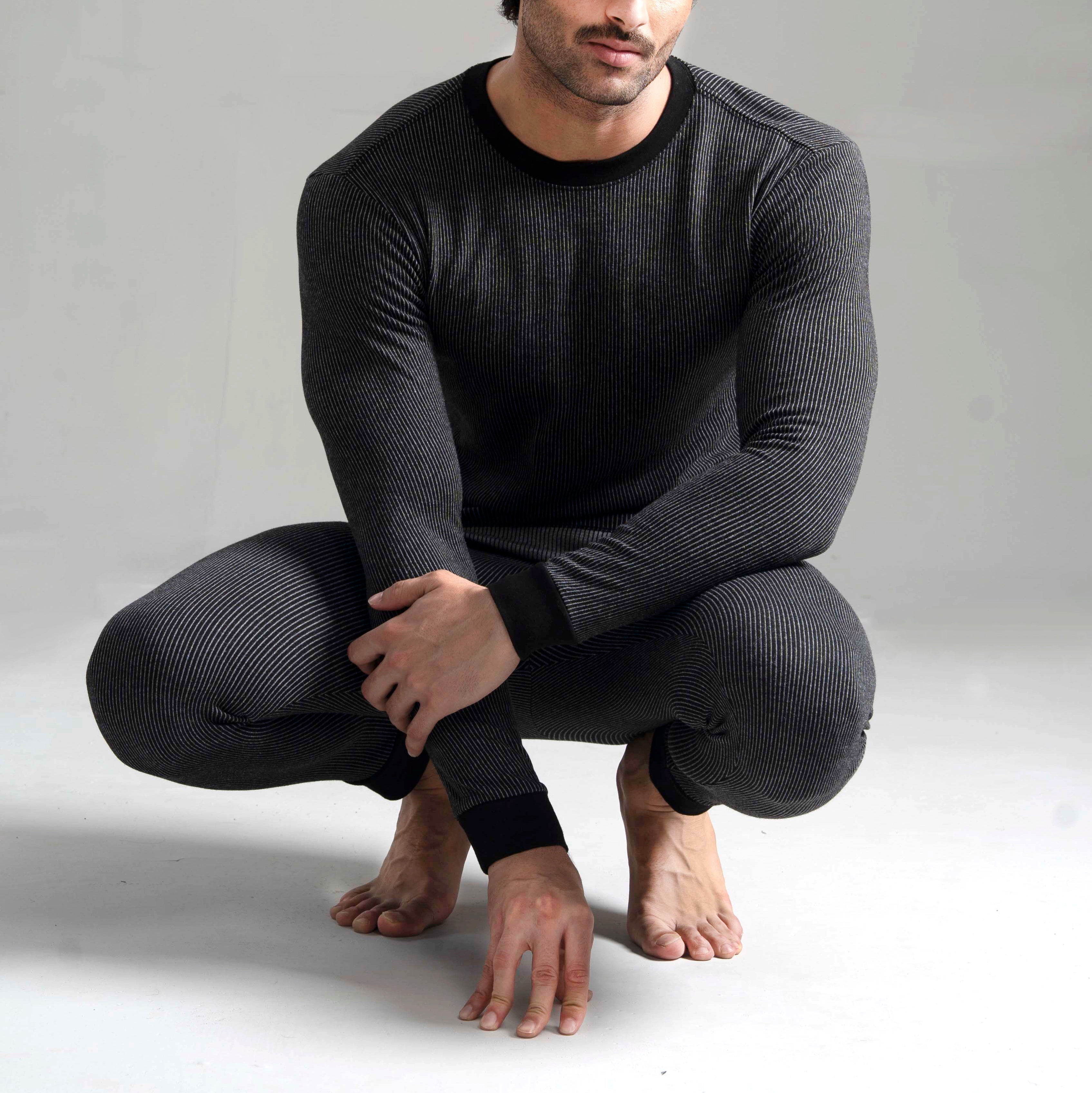 Men's Black Warmer Suit Crew Neck – Winter Ready | ADAM