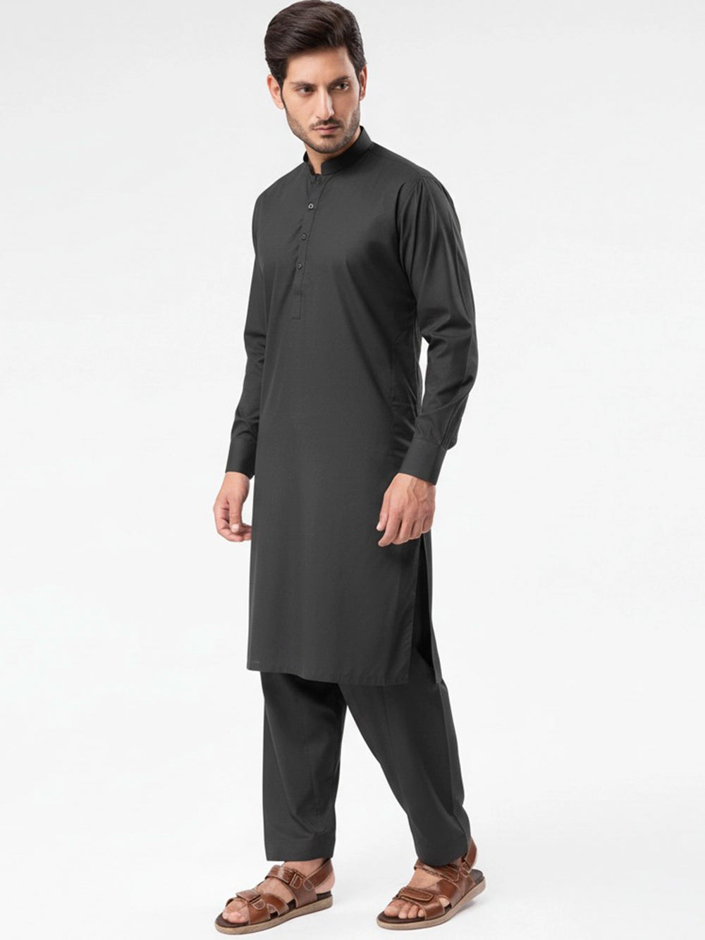 SHALWAR SUIT DARK GREY FRONT