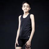 Black Casual Vest For Boys - Front Standing Full Body Pose