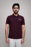 Maroon embroidery polo shirt for men front view ADAM Clothing
