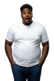 XXXXL Round Neck Tee for men in white, front view – soft combed cotton