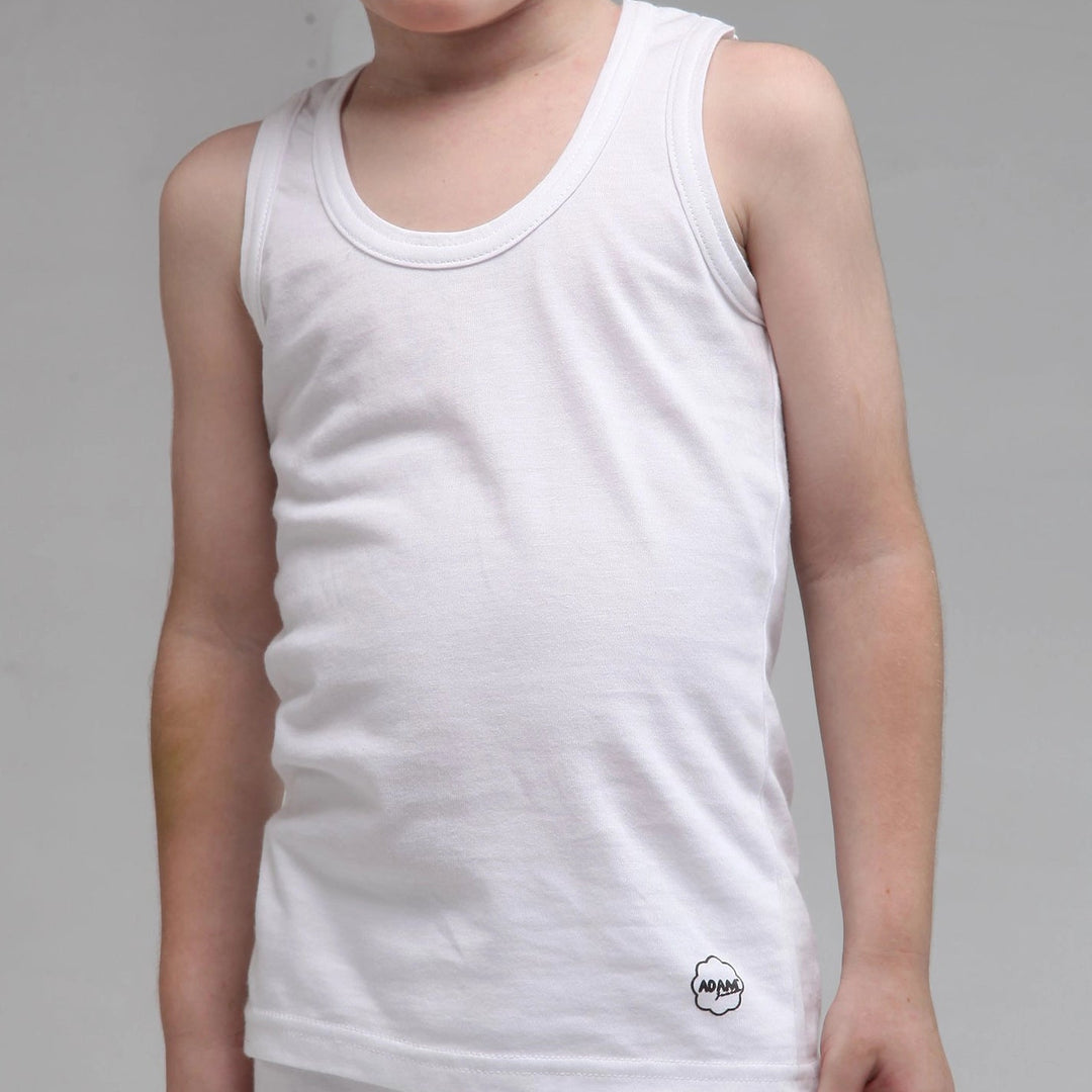 Casual Vest White for Boys (Pack of 1)