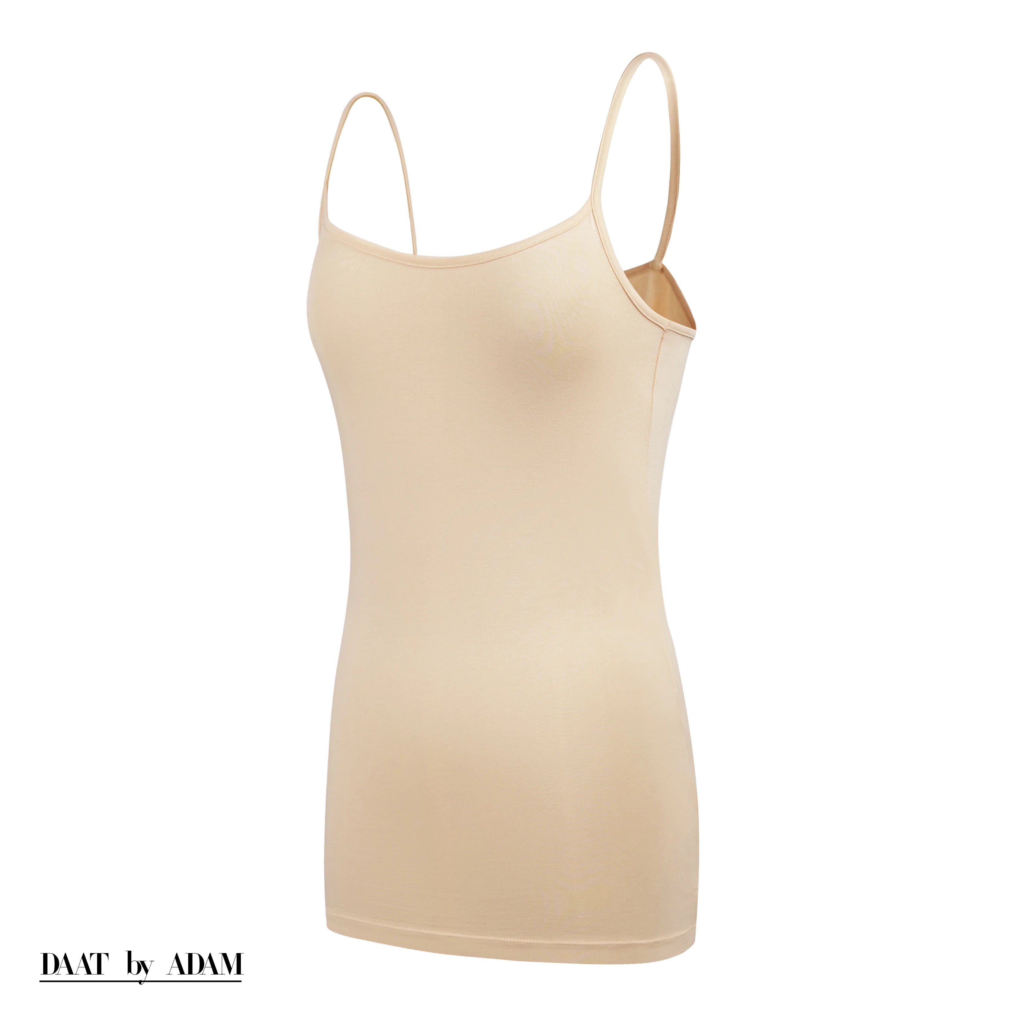 ADAM cotton camisole for women in skin, ribbed round-neck detail