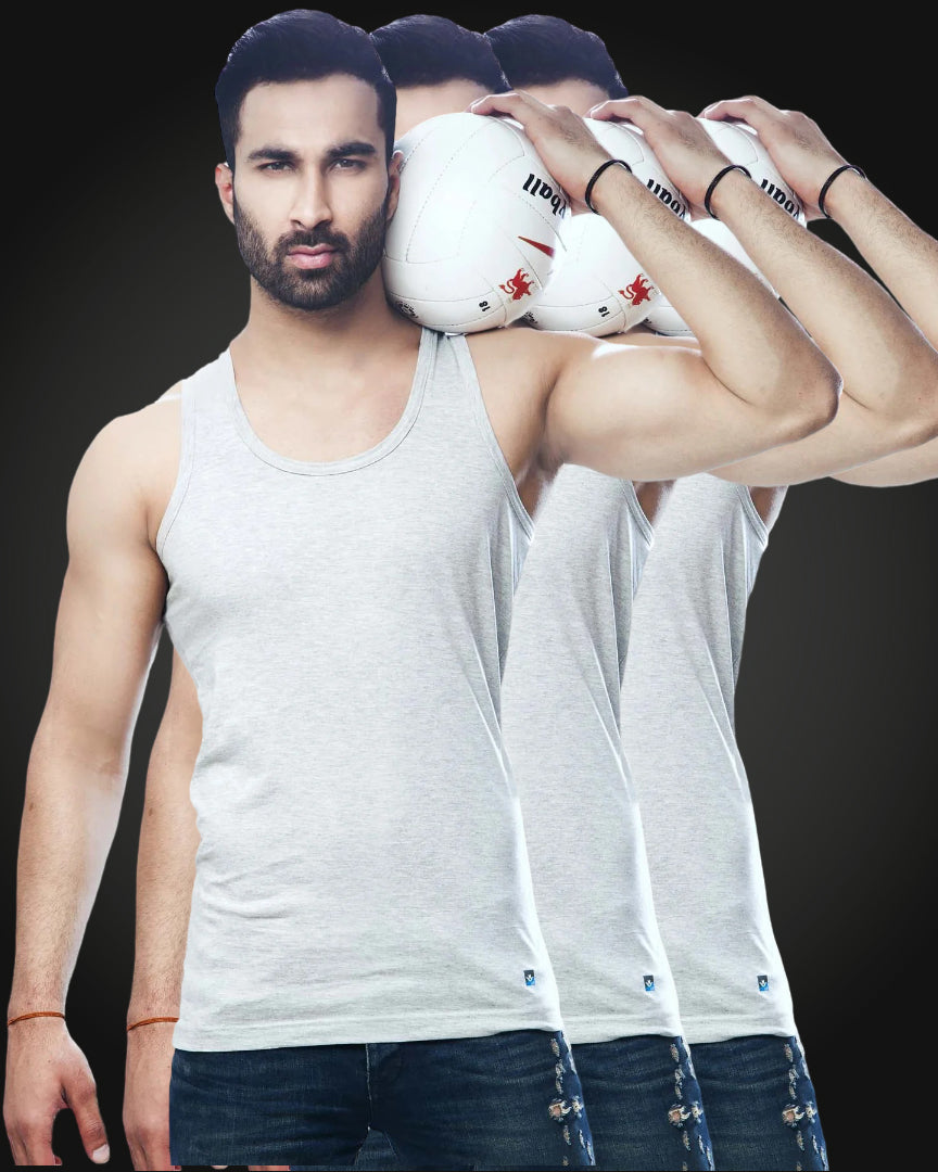 Grey Vest for men (Pack of 3)