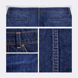 Dark blue denim jeans detail, pocket and seam stitching close-up — Jeans3_a