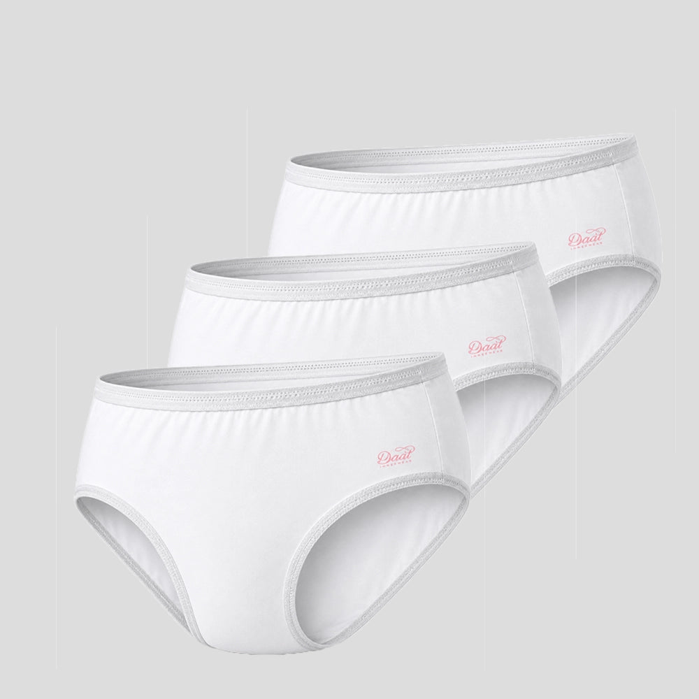 White underwear for women front view soft cotton fabric ADAM Clothing