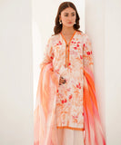Orange floral printed kurta with peach ombre dupatta, mid-shot pose — orange_10