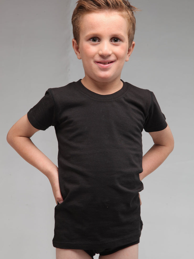 T-Shirt Black for Boys (Pack of 1) Junior, T-shirt - Adam Clothing
