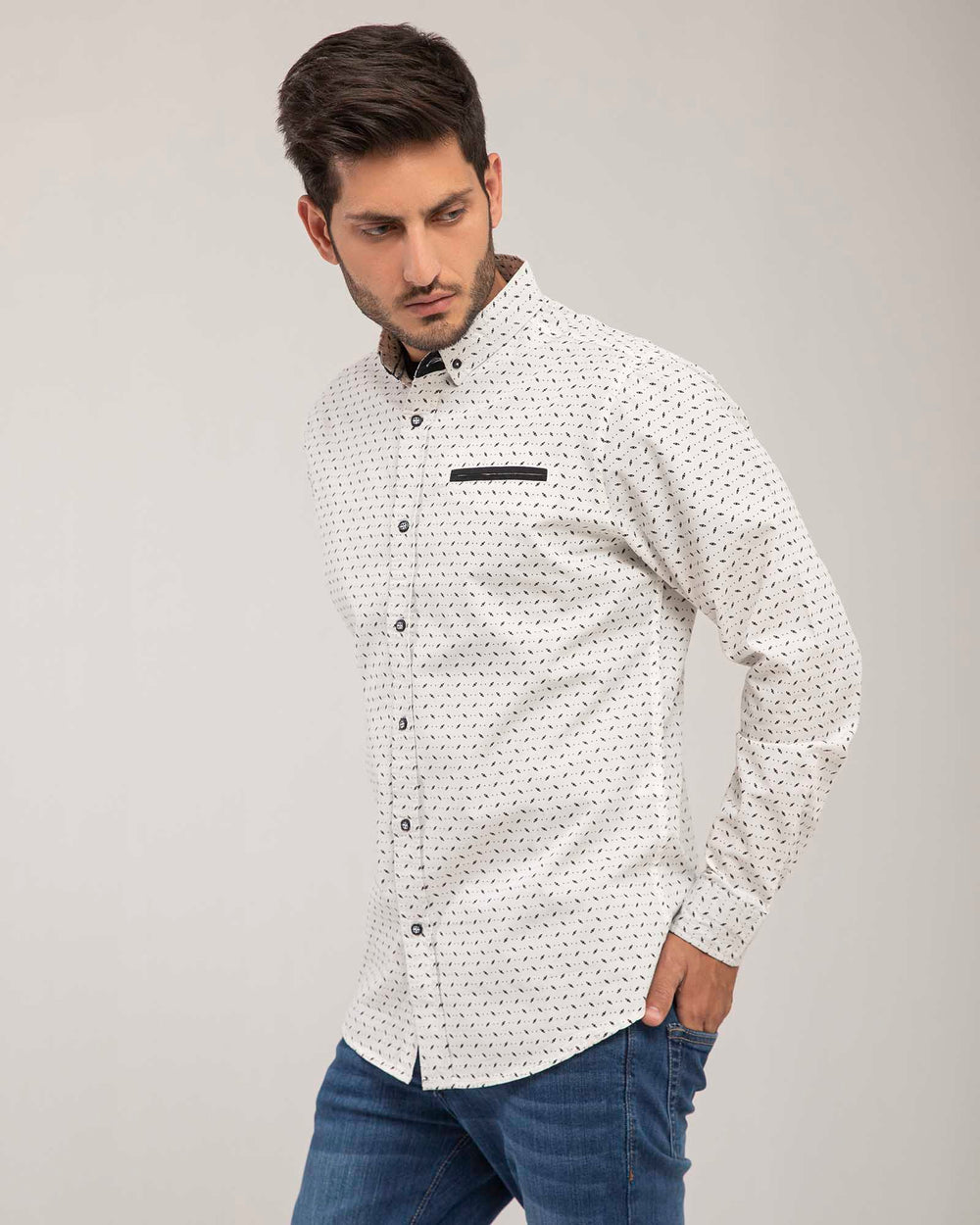 MEN CASUAL PRINTED SHIRT CASUAL SHIRT, COTTON, GARMENTS 19, Male, MEN, SUMMER 2026 - Adam Clothing