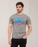 Men's 100% cotton graphic tee in grey – New Dimensions print, regular fit ADAM