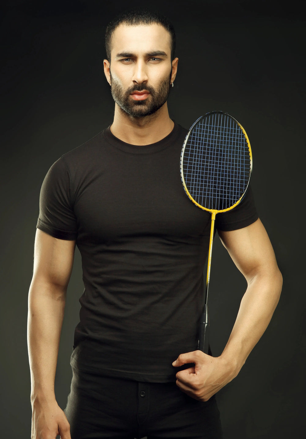 Basic inner Black Rond Neck Tee BLACK, inner tee, MEN - Adam Clothing