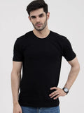 Basic inner Black Rond Neck Tee BLACK, inner tee, MEN - Adam Clothing