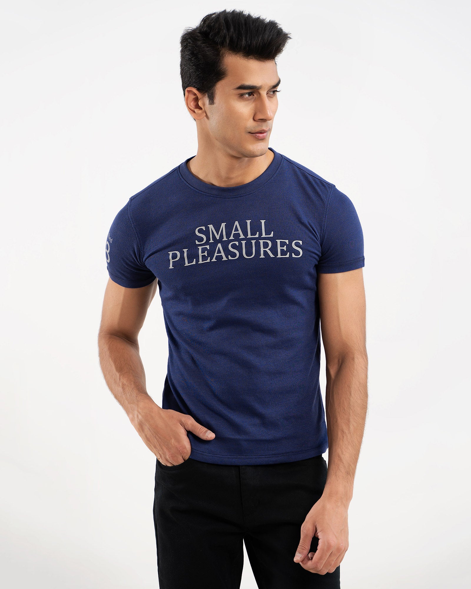 Small Pleasures typography printed t-shirt for men – ADAM Clothing Pakistan