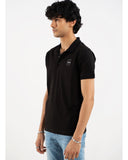 ADAM EMBROIDERY BLACK PLIAN POLO