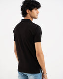 ADAM EMBROIDERY BLACK PLIAN POLO