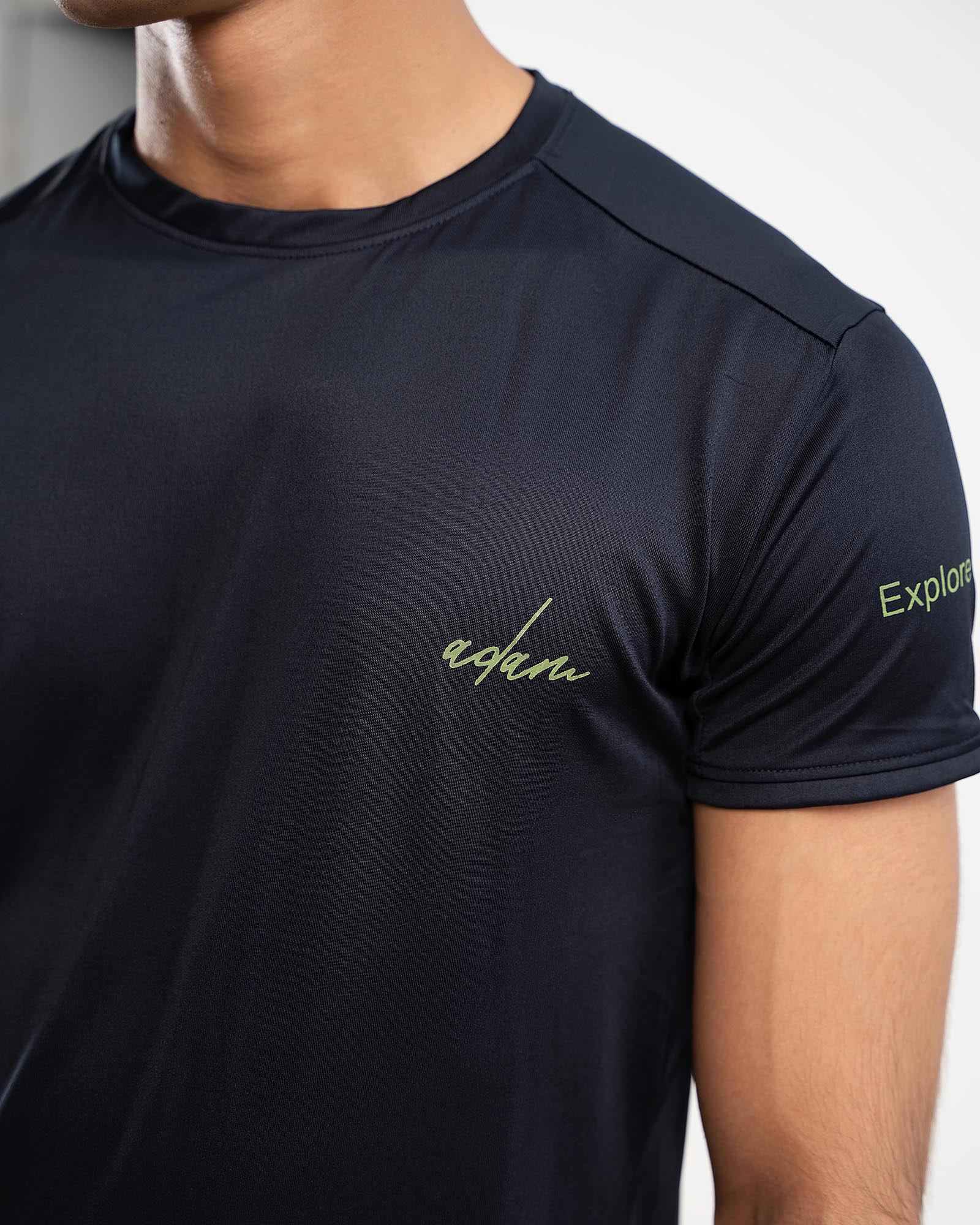 Navy Blue Polyester Sports t Shirt for Men