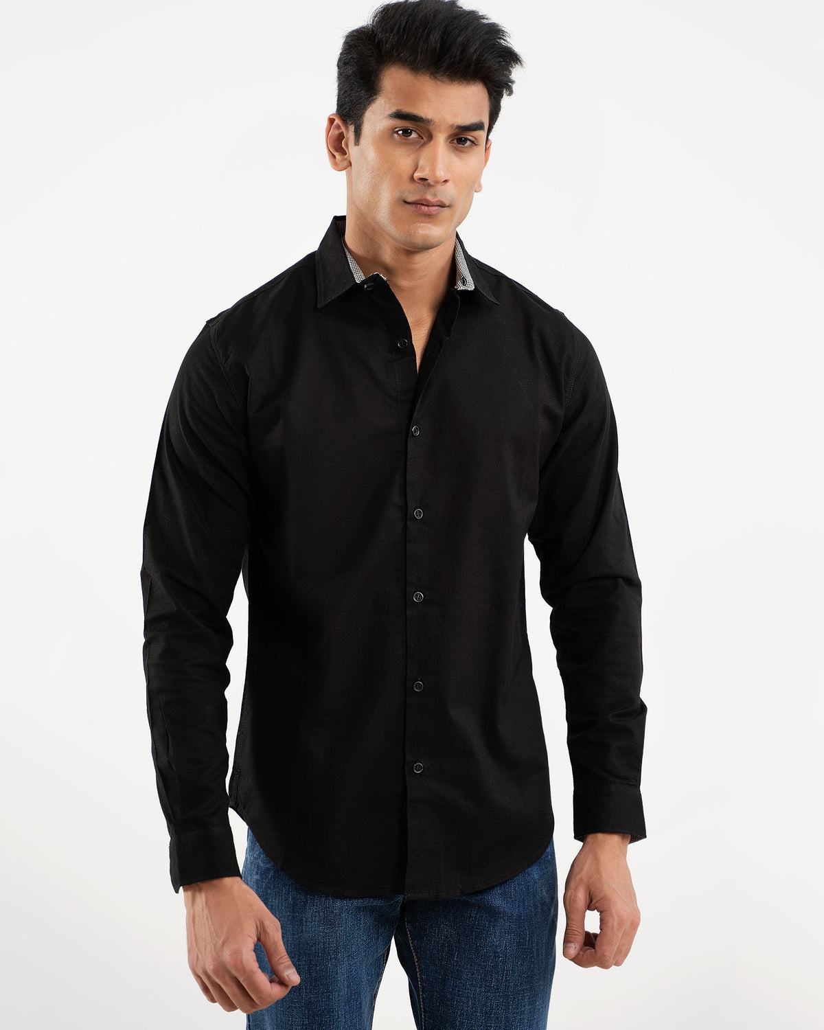 Schambary Black Casual Shirt for Men