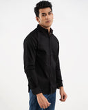 Pique Black Casual Shirt for Men