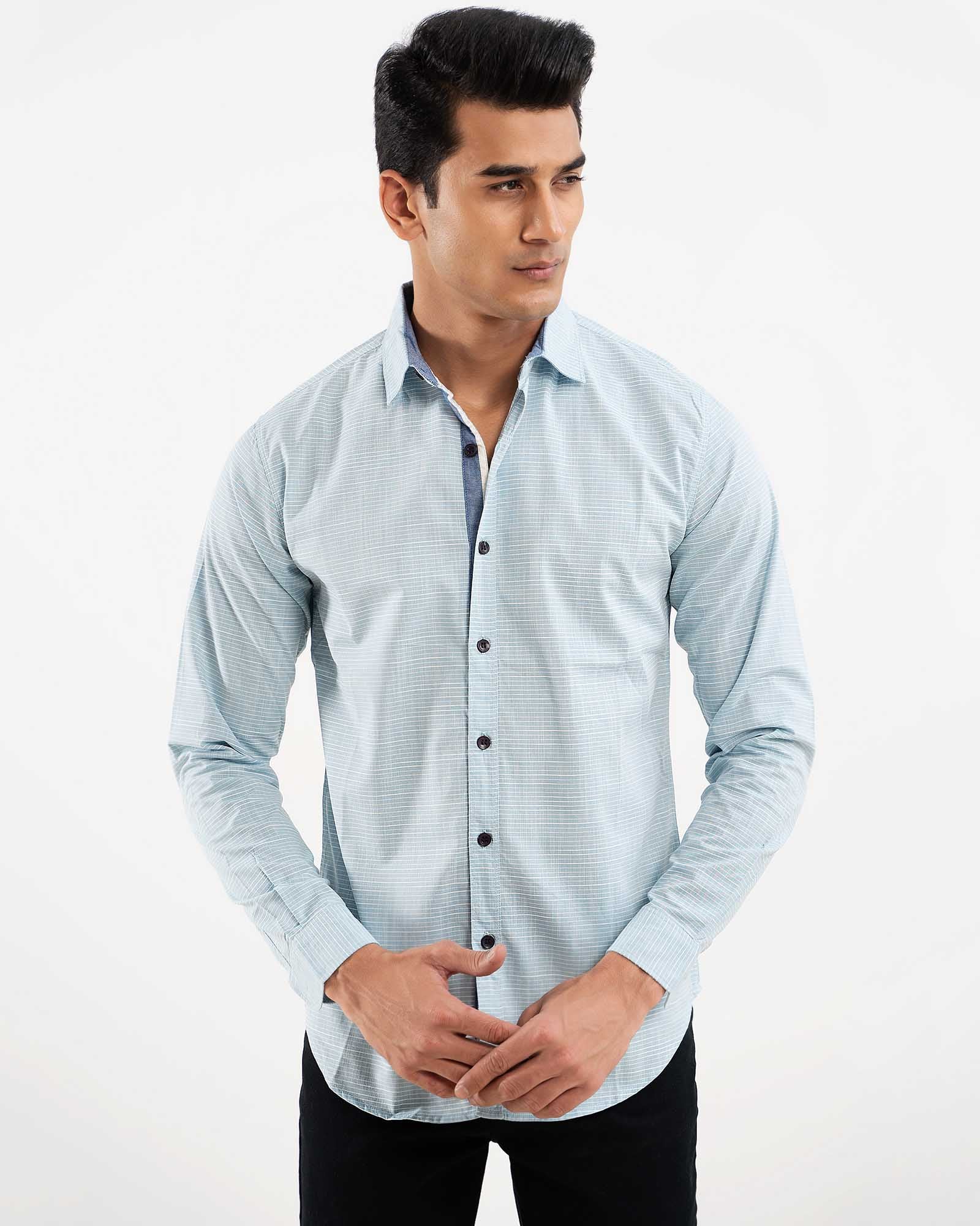 Sky Blue Casual Shirt for Men