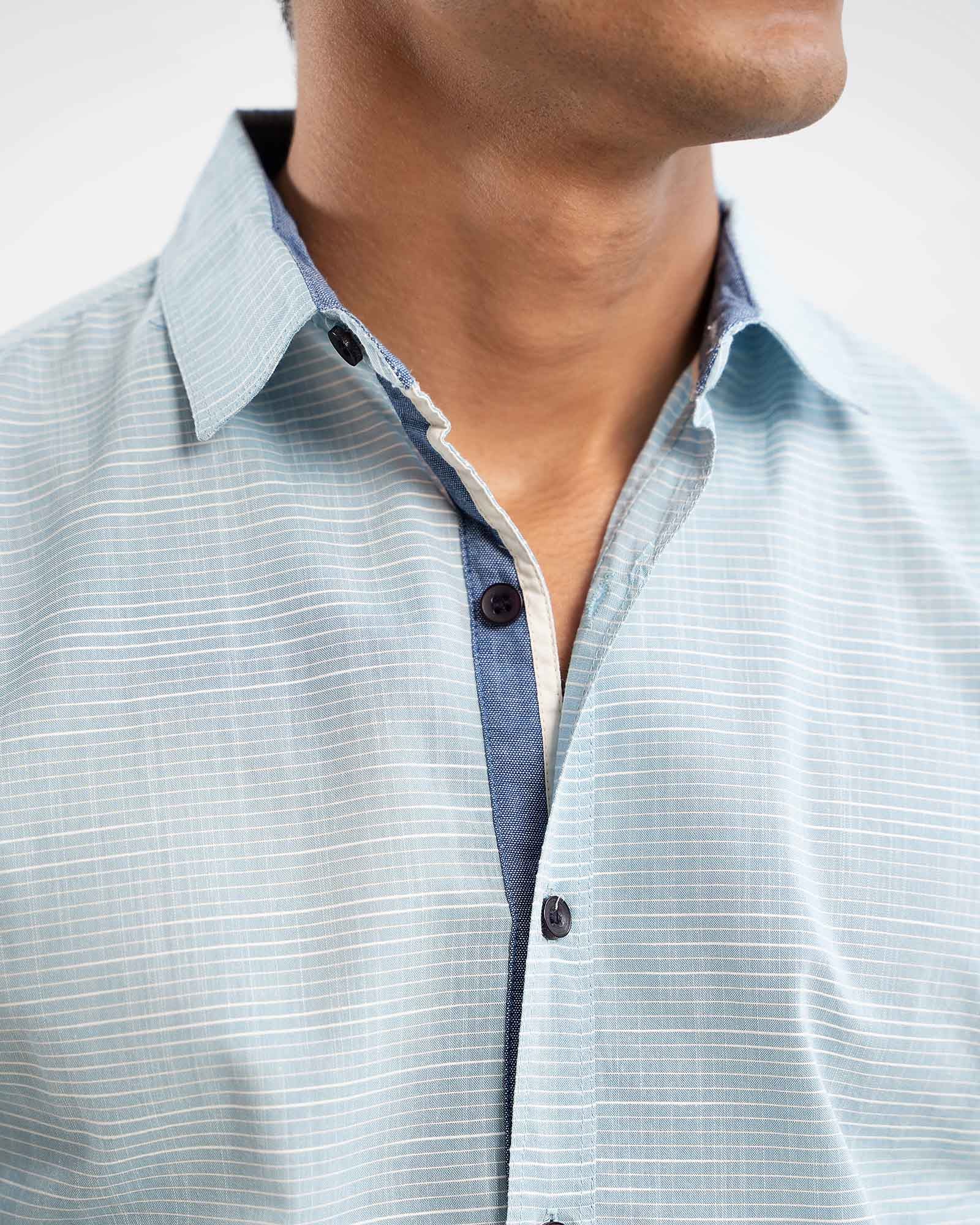 Sky Blue Casual Shirt for Men