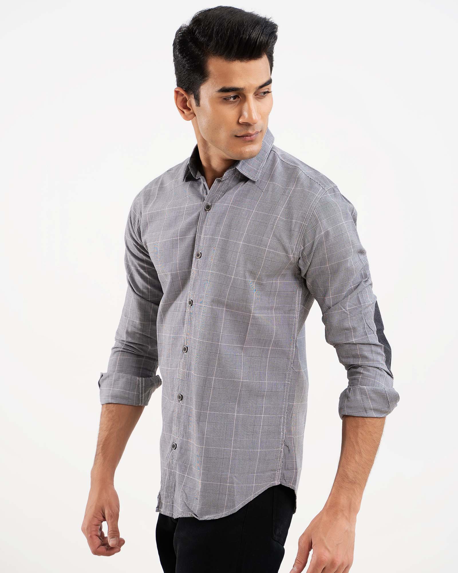 Grey Check Shirt for Men