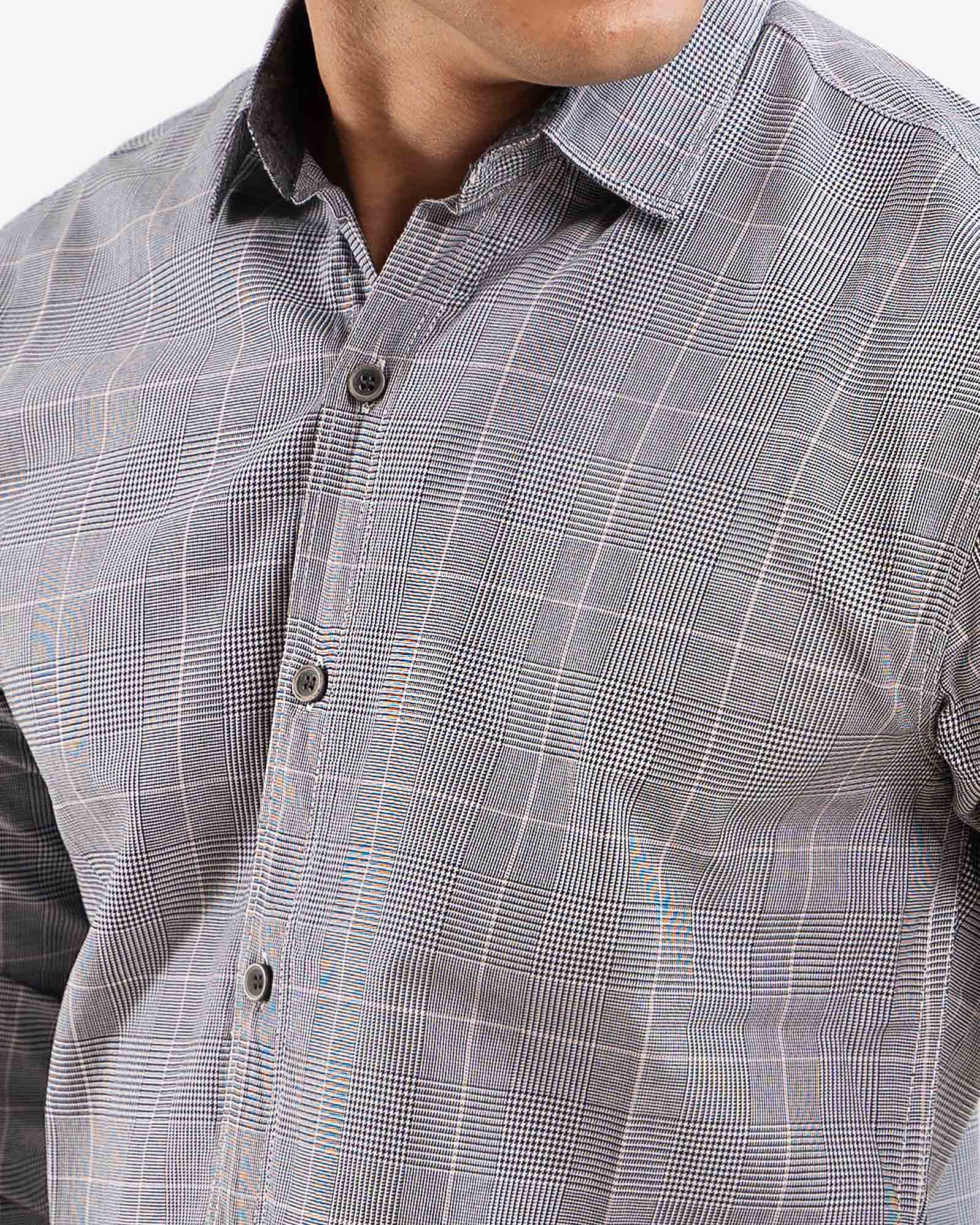 Grey Check Shirt for Men