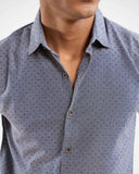 Polka dot Grey Casual Shirt for Men