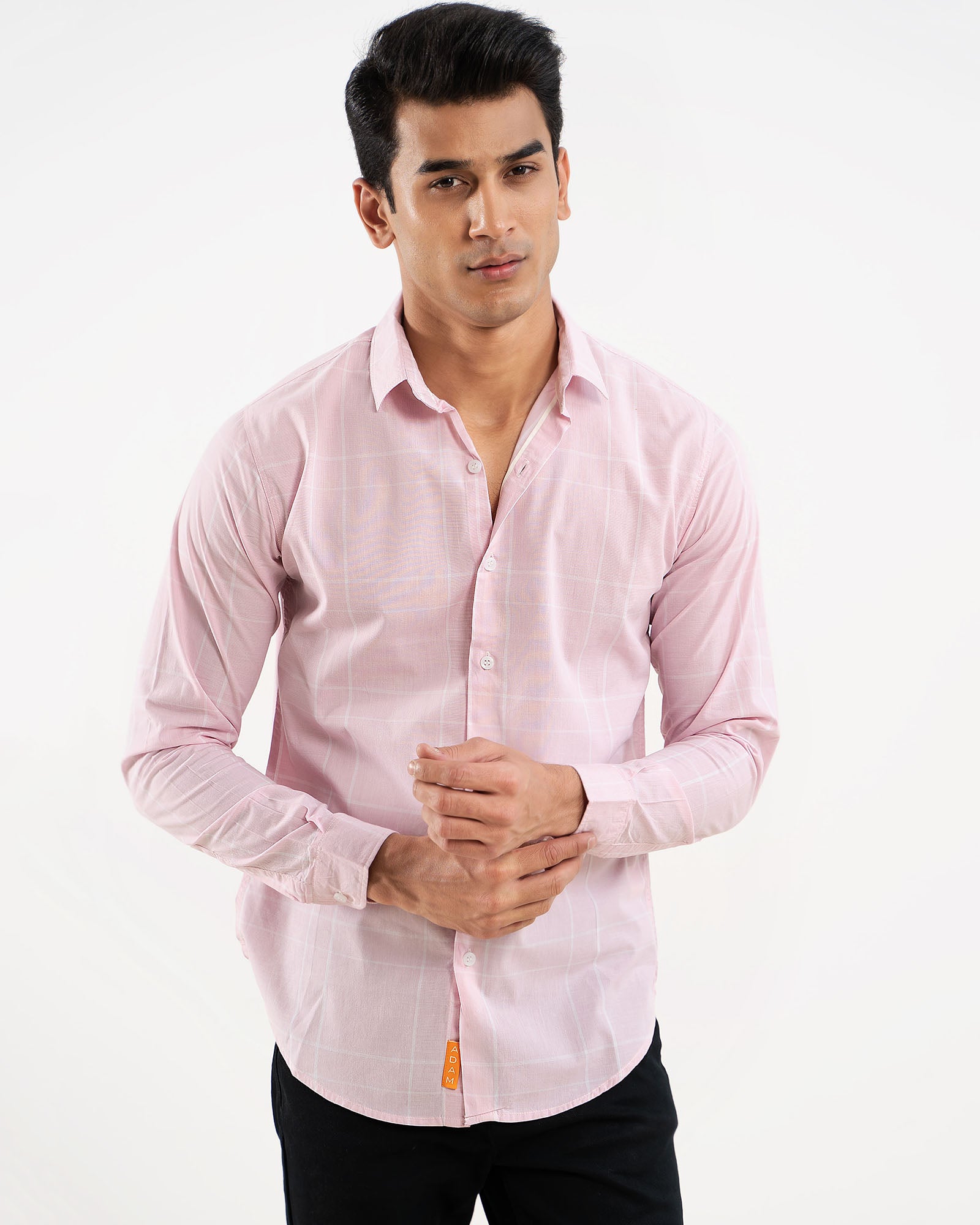 Light Pink Check Shirt for Men