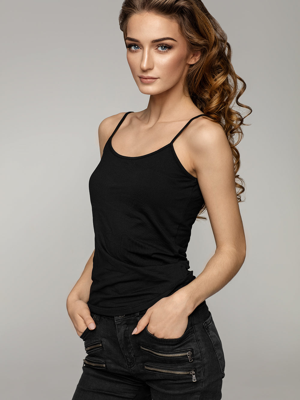 WOMEN COMFORT CAMISOLE BLACK, CAMISOLE, WOMEN - Adam Clothing
